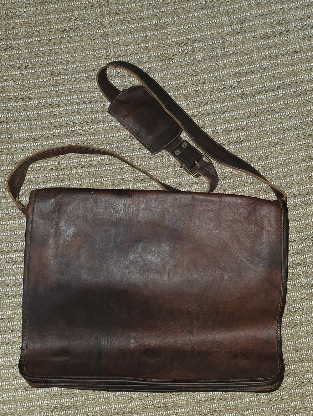 Saddle Bag Genuine Leather Large Brown Messenger Shoulder Big Capacity